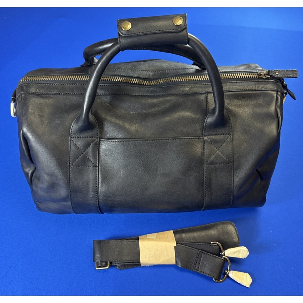 Tecovas Leather Weekender Duffle Bag Medium Midnight Black Carry On Travel - Picture 2 of 7